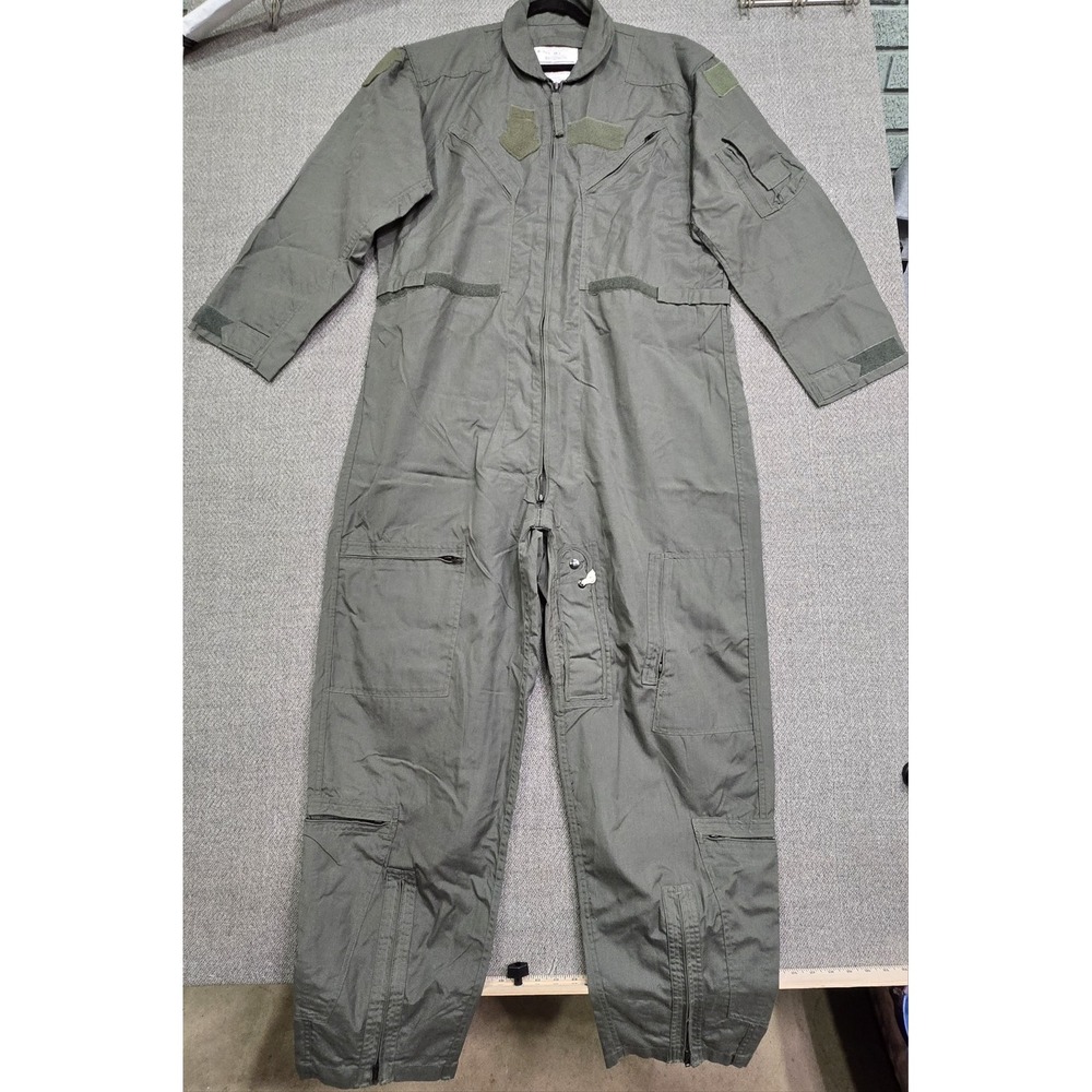 US Military CWU-27/P Flight Suit Men's 48L Sage Green Fire Resistant Nomex